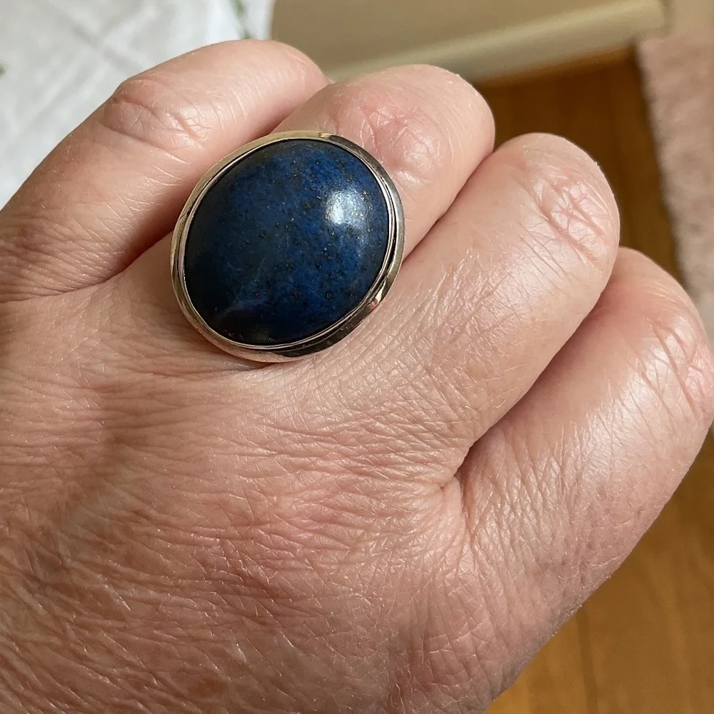 Sterling Silver 925 Lapis lazuli Ring Size US 7
